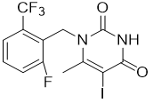 1-[2-fluoro-6-(trifluoromethyl)benzyl]-5-iodo-6-methylpyrimidine-2,4(1H,3H)-dione